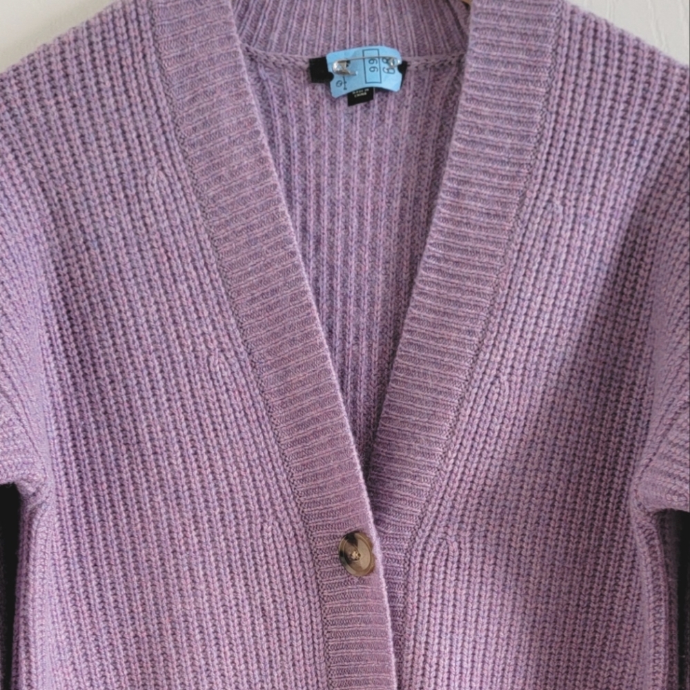 Cashmere Plaited Raglan Cardigan, Size XS - Picture 3 of 14